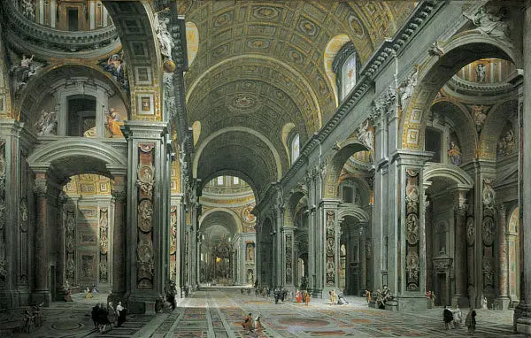 Interior de São Pedro, Roma - Giovanni Paolo Panini