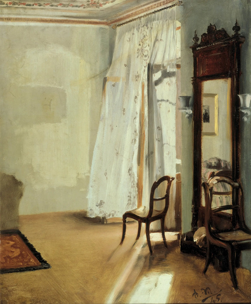 Interior de um quarto com varanda - Adolph von Menzel