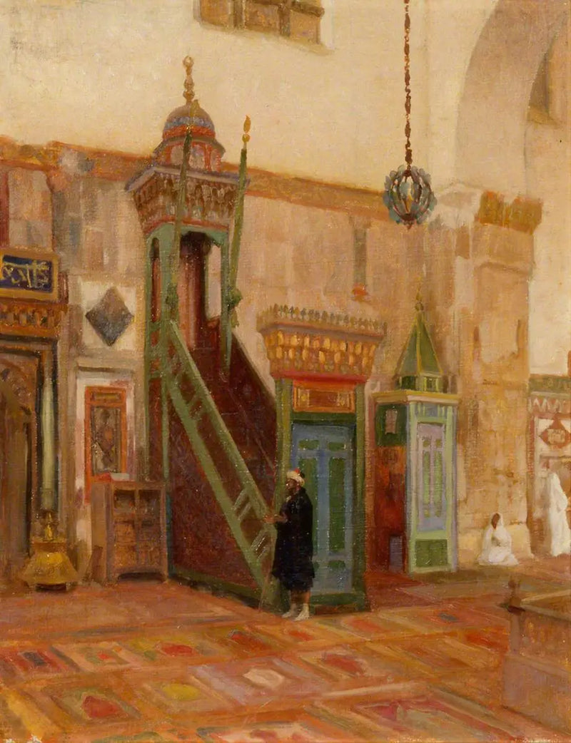 Interior de uma mesquita ou o Mimbar da Grande Mesquita de Damasco - Frederic Leighton