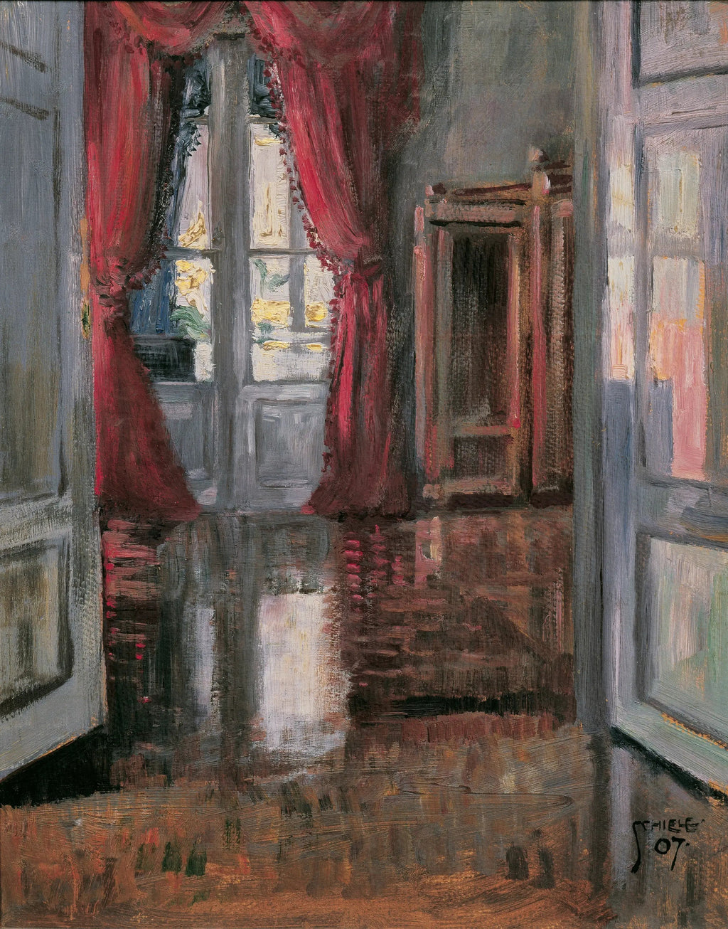 Reproduction du tableau « Intérieur - Egon Schiele » par Alpha Reproduction en peinture à l’huile