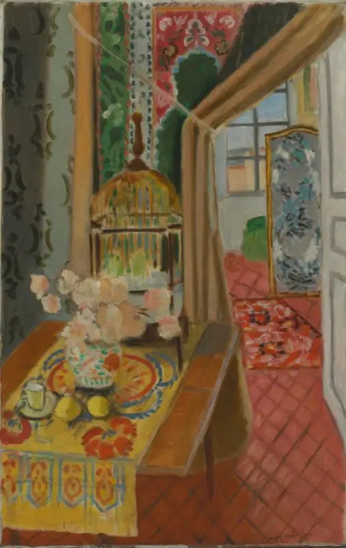 Interior, flores e periquitos - Henri Matisse