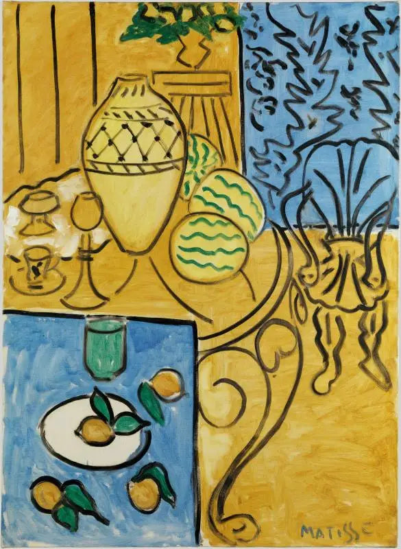 Interior amarelo e azul - Henri Matisse