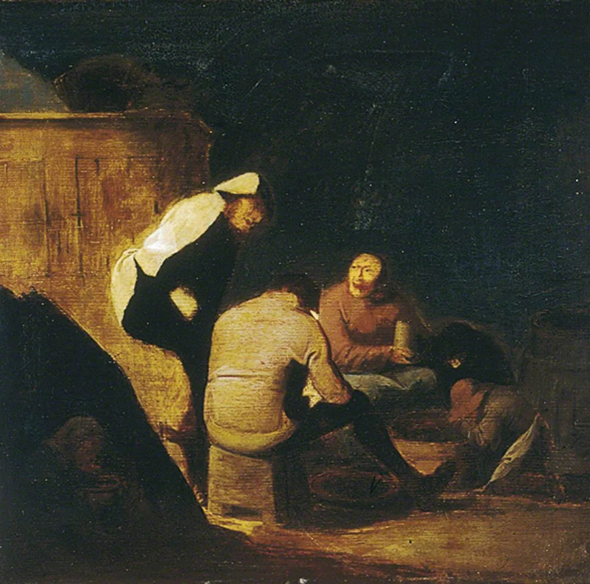 Intérieur, joueurs ambulants - Adriaen Brouwer image 1 copie peinte à la main à l’huile