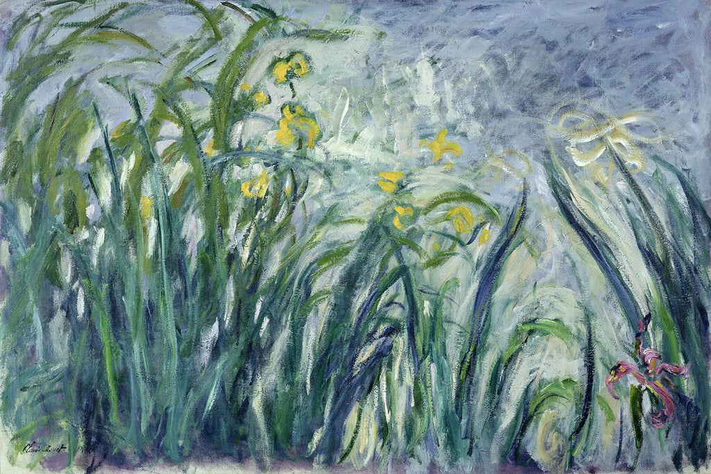 Iris jaunes et mauves de Claude Monet – vue complète, Musée Marmottan Monet