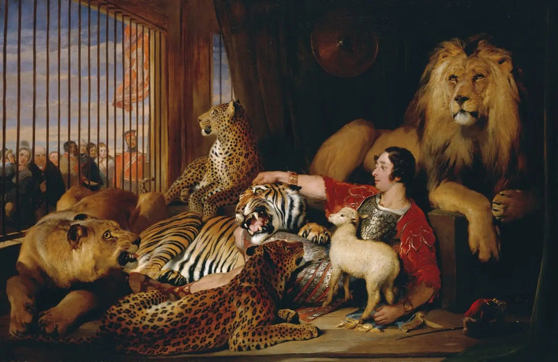 Isaac van Amburgh e seus animais - Edwin Henry Landseer