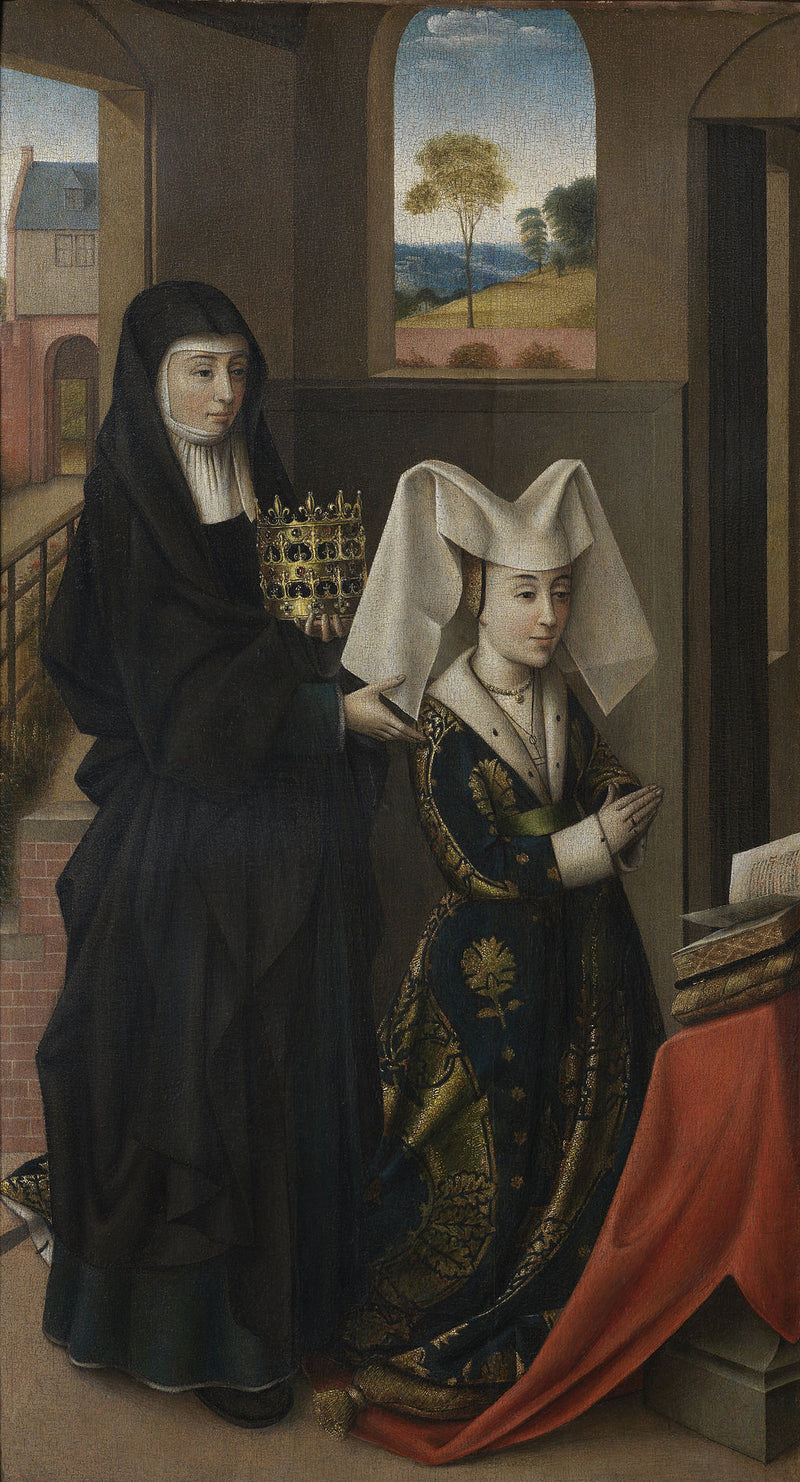 Isabelle de Portugal com Santa Isabel - Petrus Christus