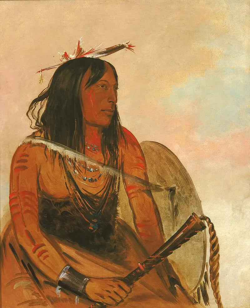 Ish-a-ró-yeh, Aquele que usa um lobo, um bravo distinto - George Catlin