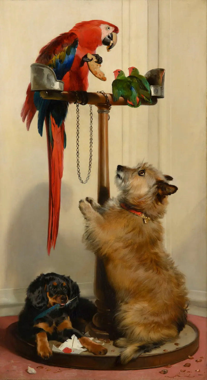 Islay, Tilco, um papagaio e dois inseparáveis - Edwin Henry Landseer