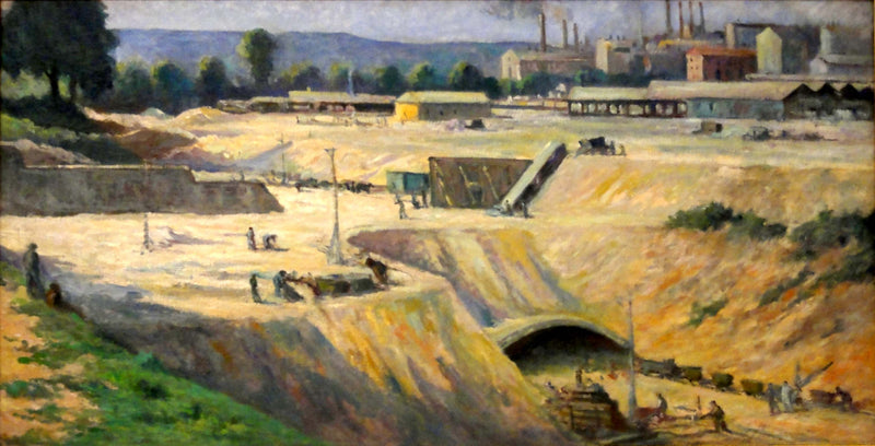 Issy-les-Moulineaux, obra para a construção do metrô - Maximilien Luce