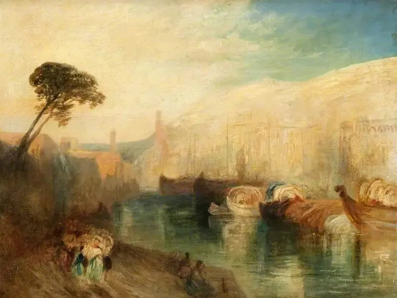Cena Italiana com Barcos e Figuras - J. M. W. Turner