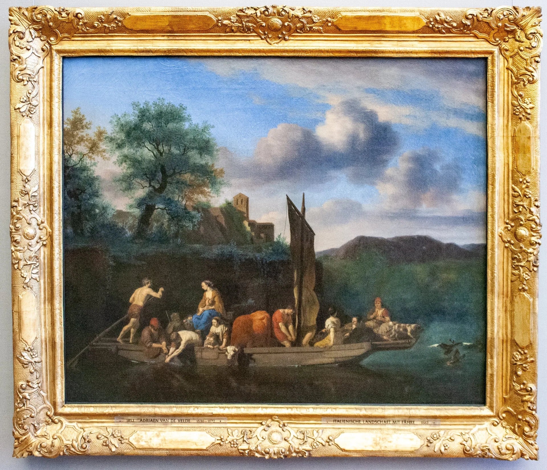 Italienische Landschaft mit Fähre - Adriaen van de Velde image 1 copie de tableau peinte à la main