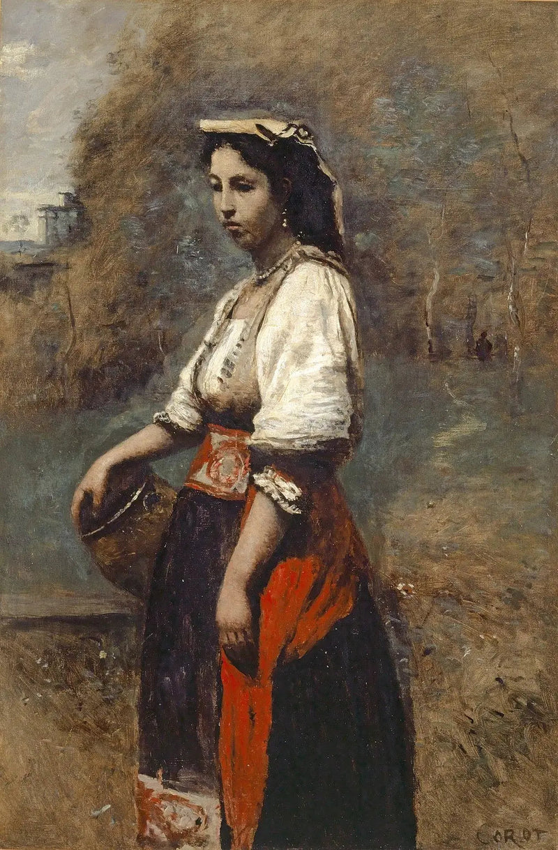 Italiana na fonte - Jean-Baptiste Camille Corot