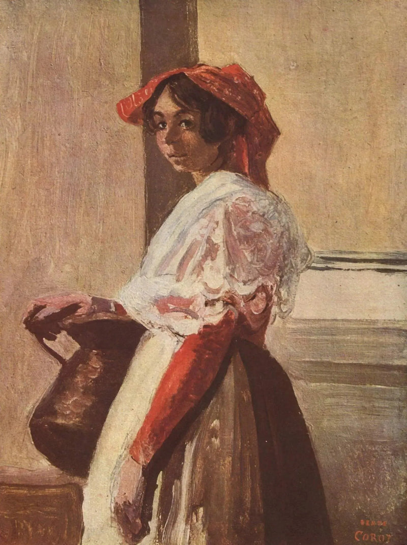 Italiana com jarra - Jean-Baptiste Camille Corot
