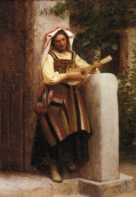 Italiana tocando mandolim - Jean-Léon Gérôme