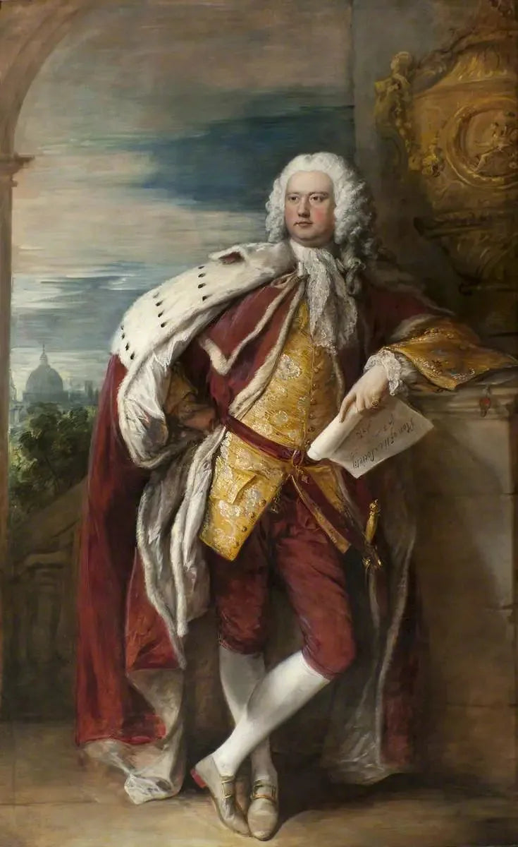 Jacob Bouverie (1694–1761), primeiro visconde de Folkestone e primeiro presidente da Society of Arts (de acordo com Thomas Hudson) - Thomas Gainsborough