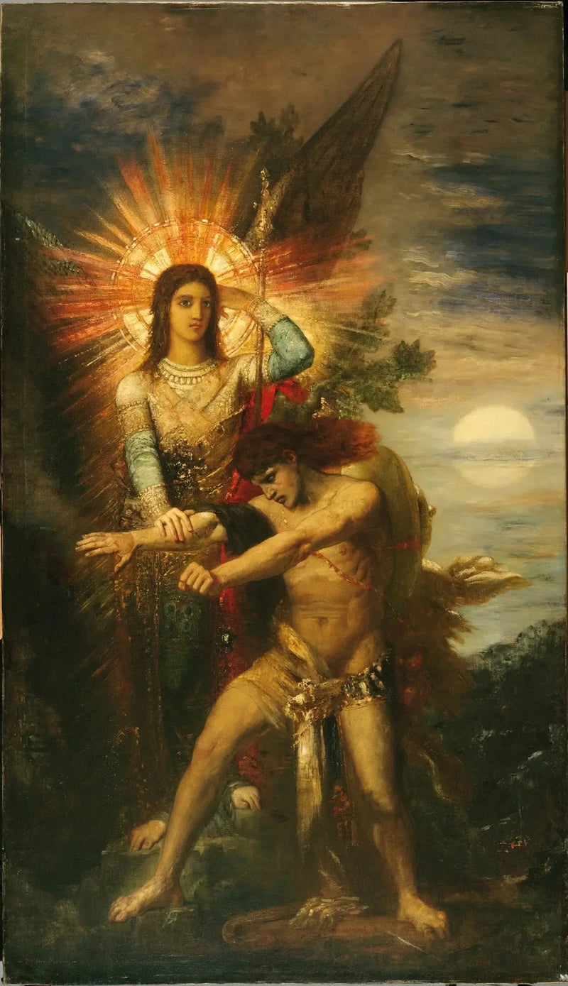 Jacó e o anjo - Gustave Moreau