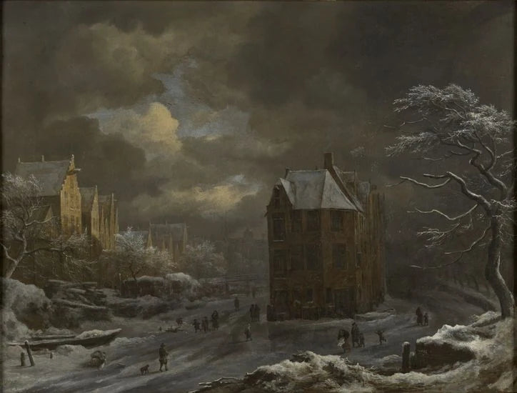 Vue hivernale du Hekelveld à Amsterdam, peinture de Jacob van Ruisdael