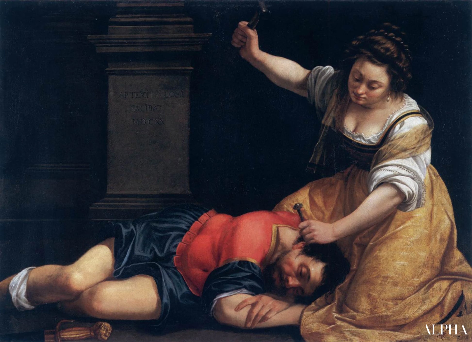 Reproduction du tableau « Jaël et Sisera - Artemisia Gentileschi » par Alpha Reproduction en peinture à l’huile