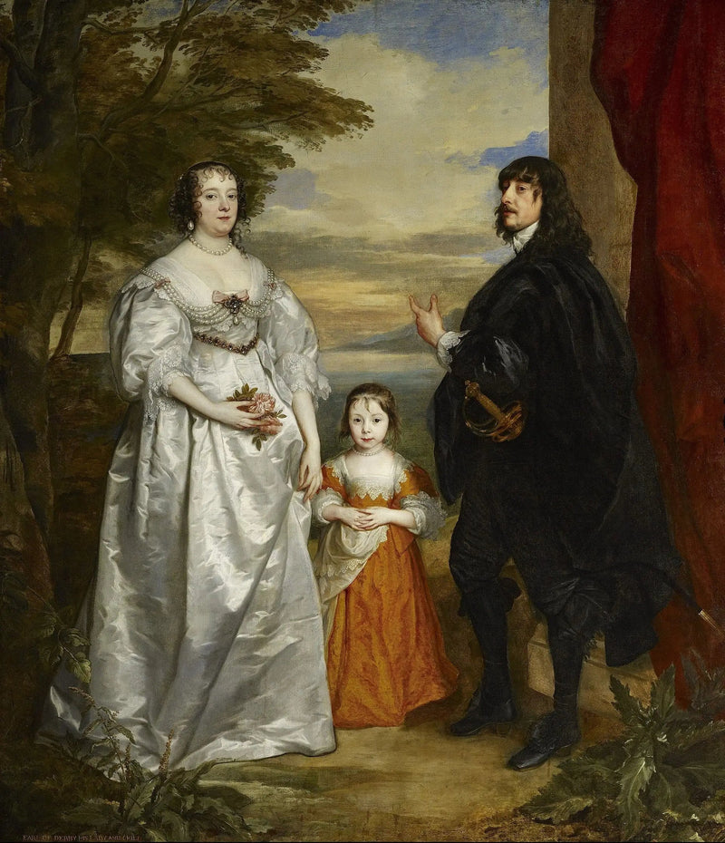 James, sétimo conde de Derby, sua dama e seu filho - Antoine van Dyck