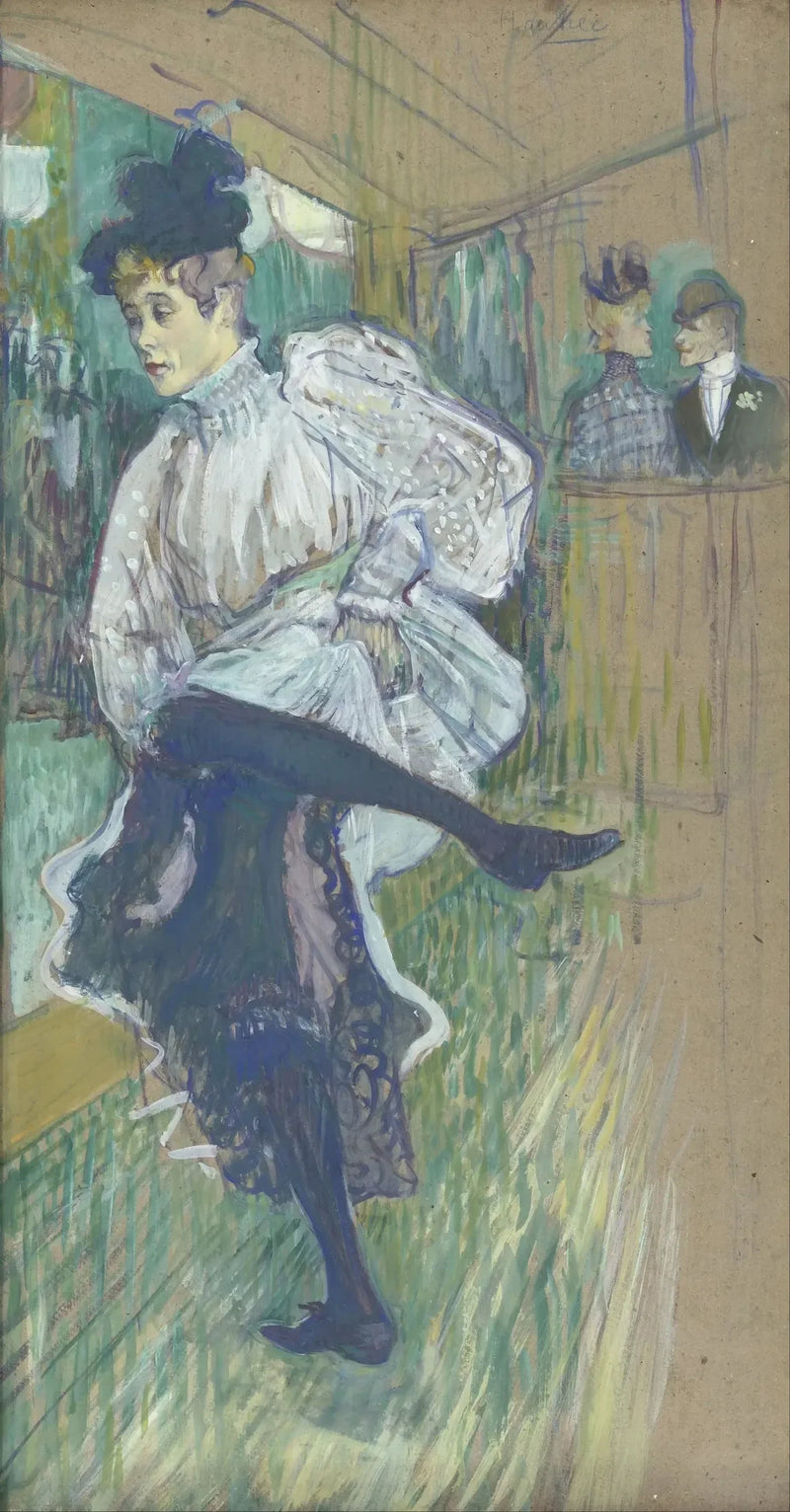 Jane Avril dançando - Henri de Toulouse-Lautrec