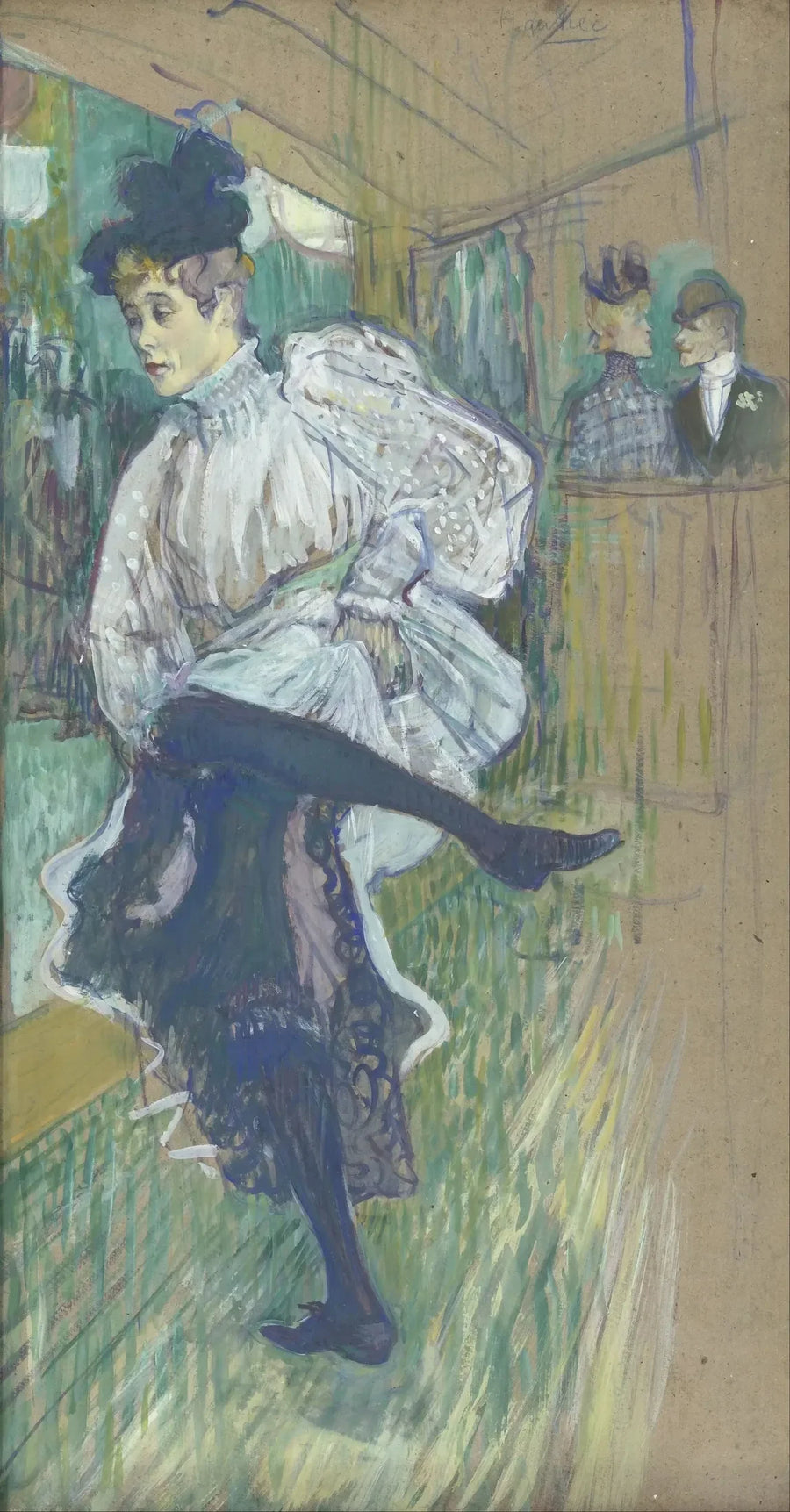 Jane Avril dançando - Henri de Toulouse-Lautrec