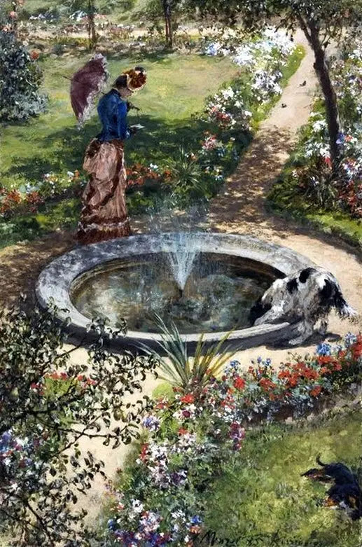 Jardim em Kissingen. - Adolph von Menzel