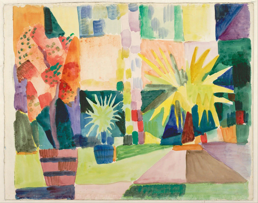 Jardim à Beira do Lago de Thun - August Macke