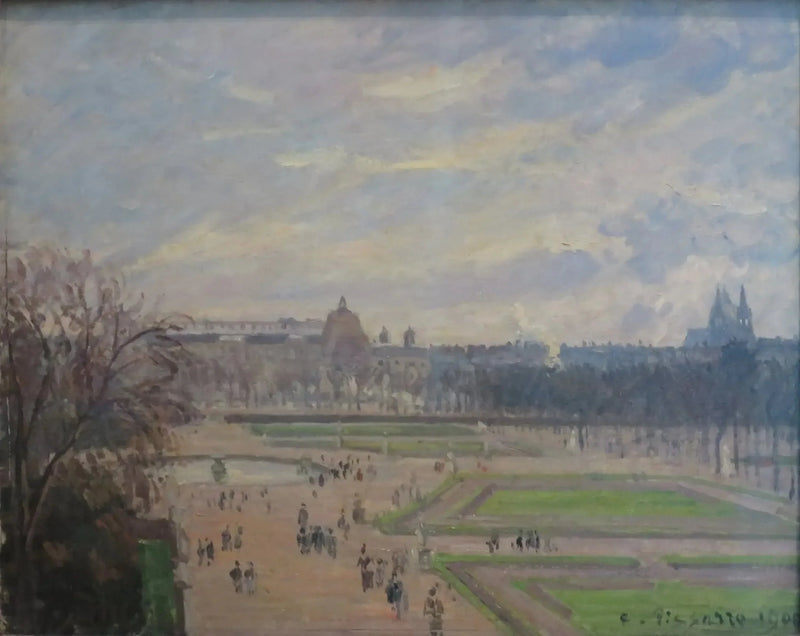 Jardim das Tulherias, tempo nublado e luminoso - Camille Pissarro