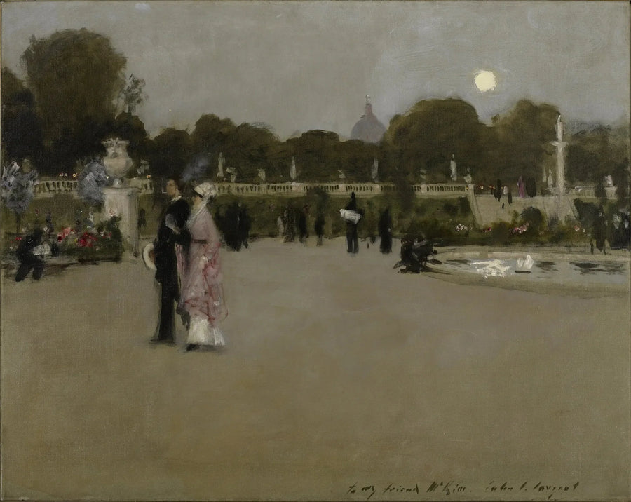 Jardins de Luxemburgo ao crepúsculo - John Singer Sargent