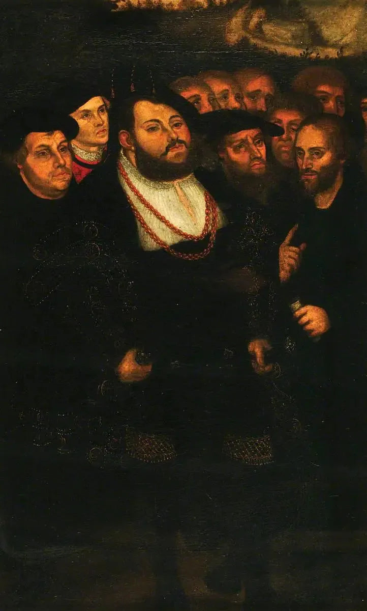 Jean Frédéric, o Magnânimo (1503-1554), com um grupo de reformadores - Lucas Cranach, o Velho