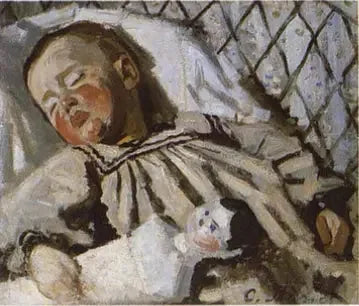 Jean Monet adormecido - Claude Monet