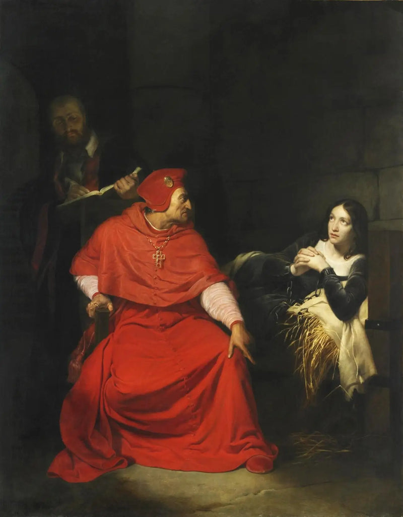 Joana d'Arc, doente, exposta em sua prisão pelo cardeal de Winchester - Paul Delaroche