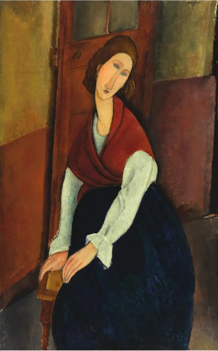 Jeanne Hébuterne diante de uma porta - Amedeo Modigliani