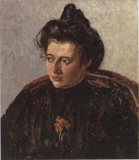 Jeanne Pissarro chamada Cocotte, com coque - Camille Pissarro