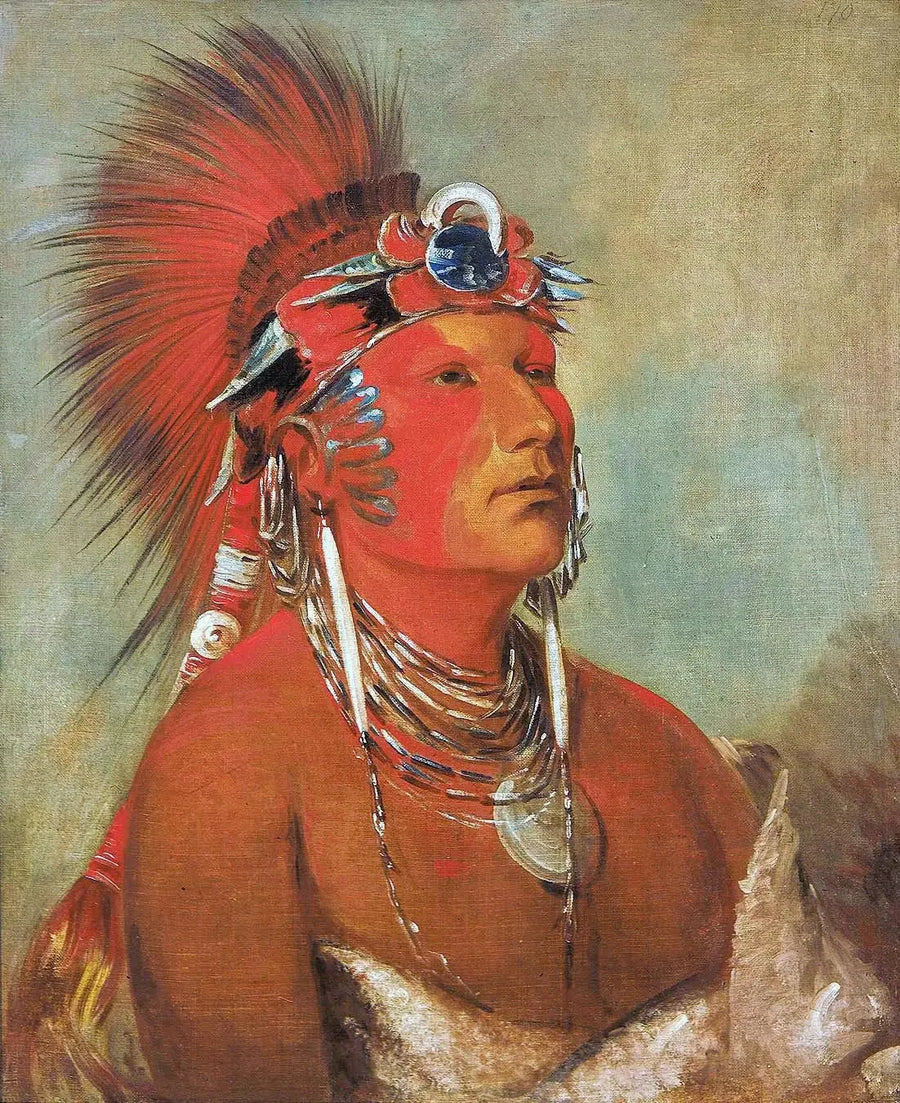 Jee-hé-o-hó-shah, Não pode ser derrubado, um guerreiro - George Catlin