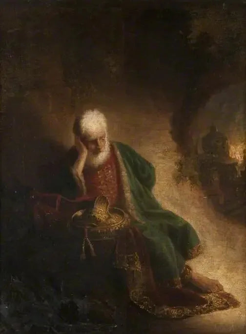 Jeremias chorando a destruição de Jerusalém - Rembrandt