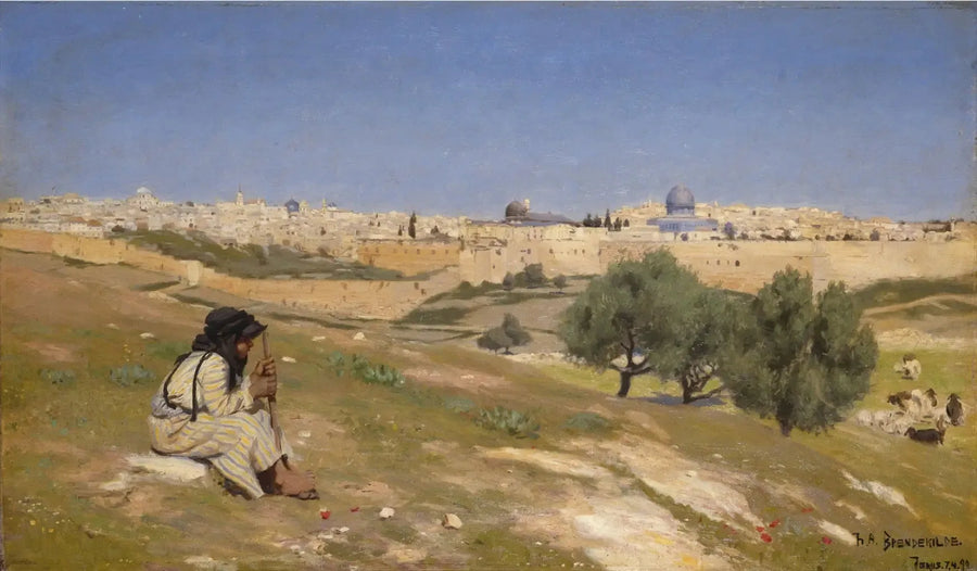 Jerusalém vista do sudeste - H. A. Brendekilde