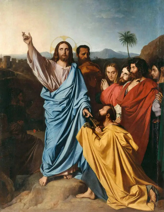 Jésus remettant à saint Pierre les clefs du Paradis - Jean-Auguste-Dominique Ingres image 1 reproduction artisanale de tableau