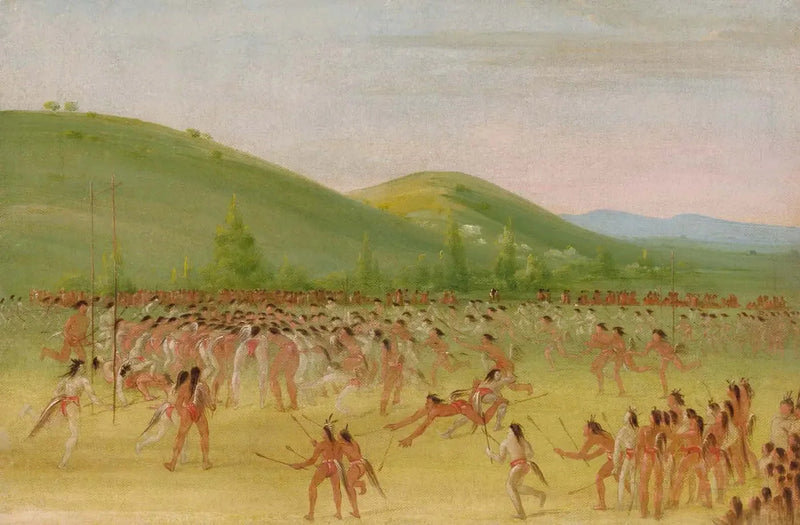 Jogo de bola dos Choctaws – Ball Down - George Catlin