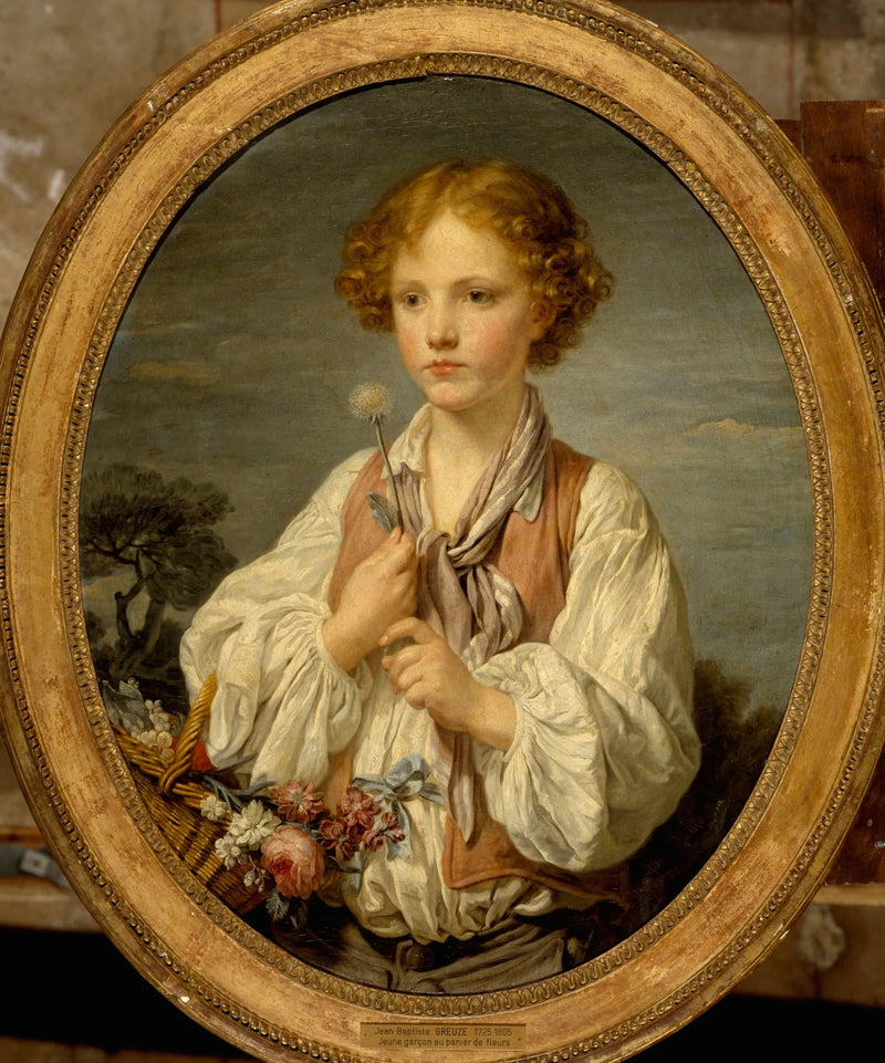 Jovem pastor que tenta a sorte para saber se é amado pela sua pastora - Jean-Baptiste Greuze
