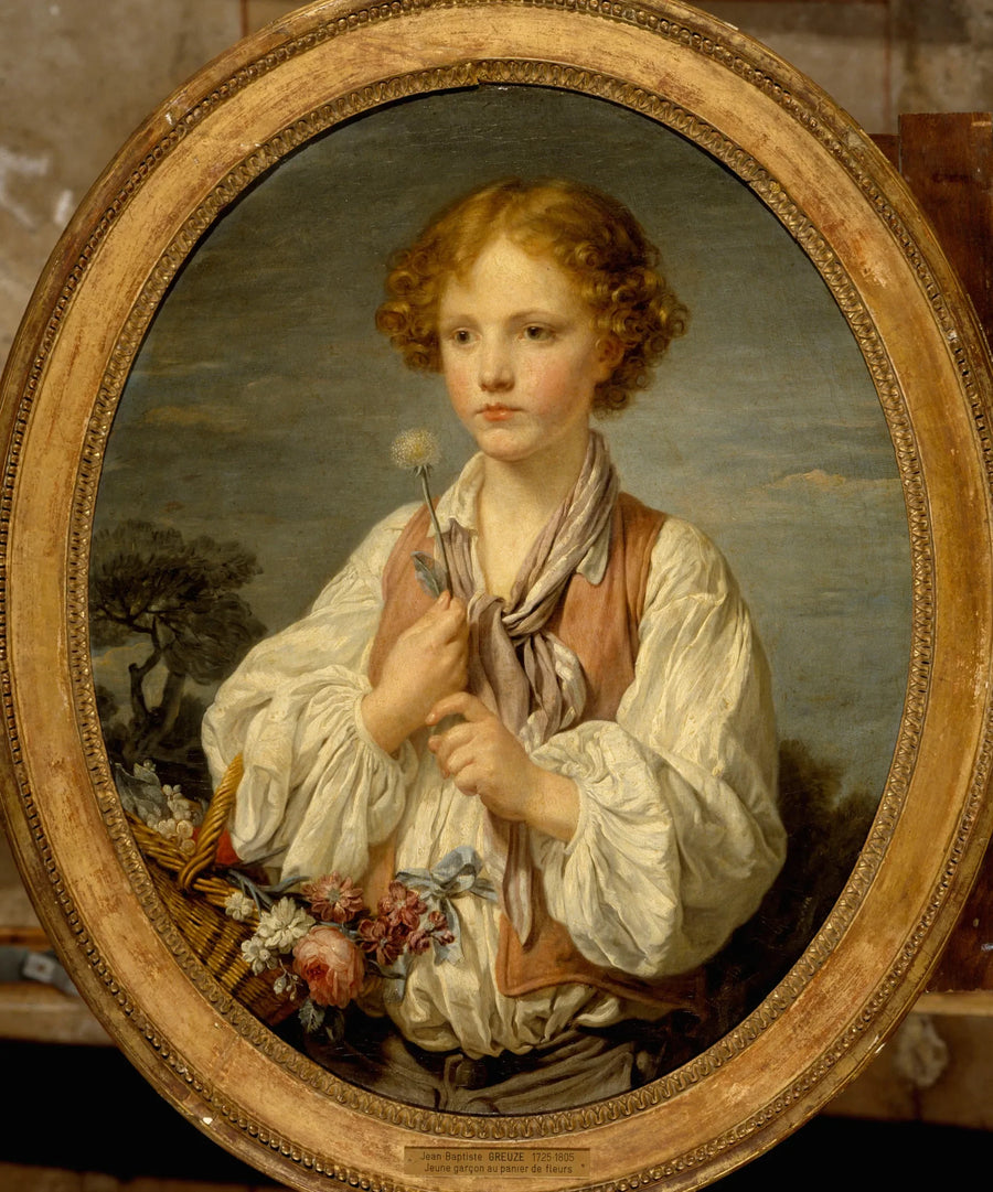 Jovem pastor que tenta a sorte para saber se é amado pela sua pastora - Jean-Baptiste Greuze