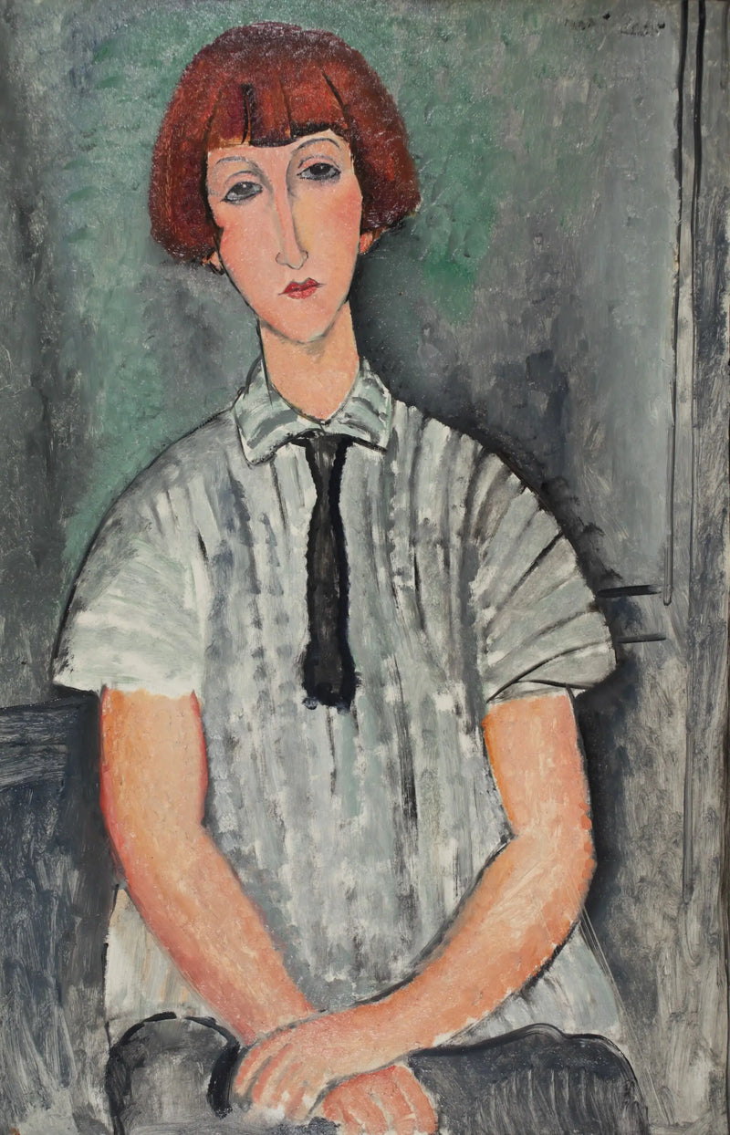 Jovem mulher com camisa listrada - Amedeo Modigliani