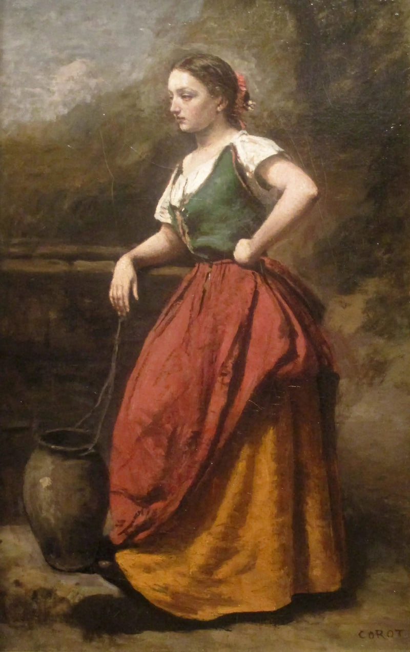 Jovem mulher na fonte - Jean-Baptiste Camille Corot