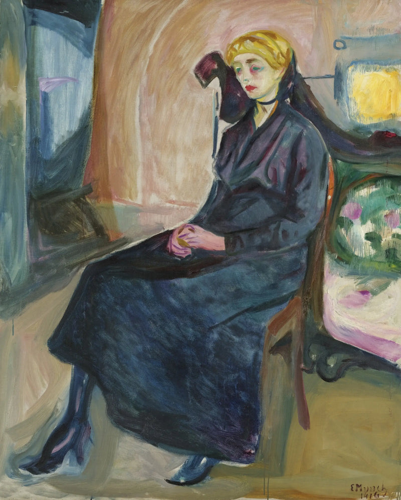 Jovem Mulher Sentada - Edvard Munch