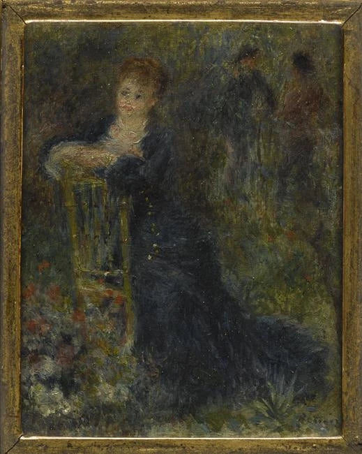 Jovem Mulher Sentada em um Jardim - Pierre-Auguste Renoir