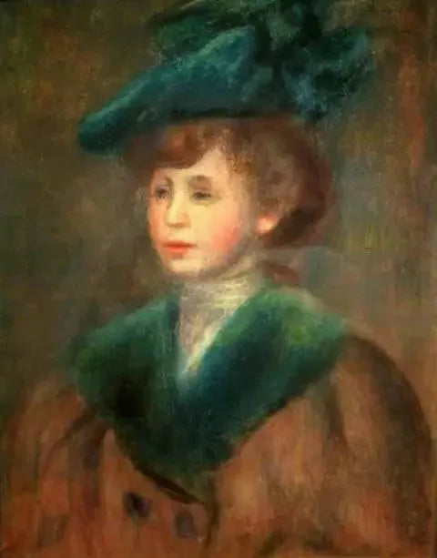Jovem mulher com chapéu verde - Pierre-Auguste Renoir