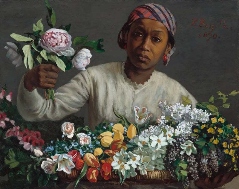 Jovem Mulher com peônias - Frédéric Bazille