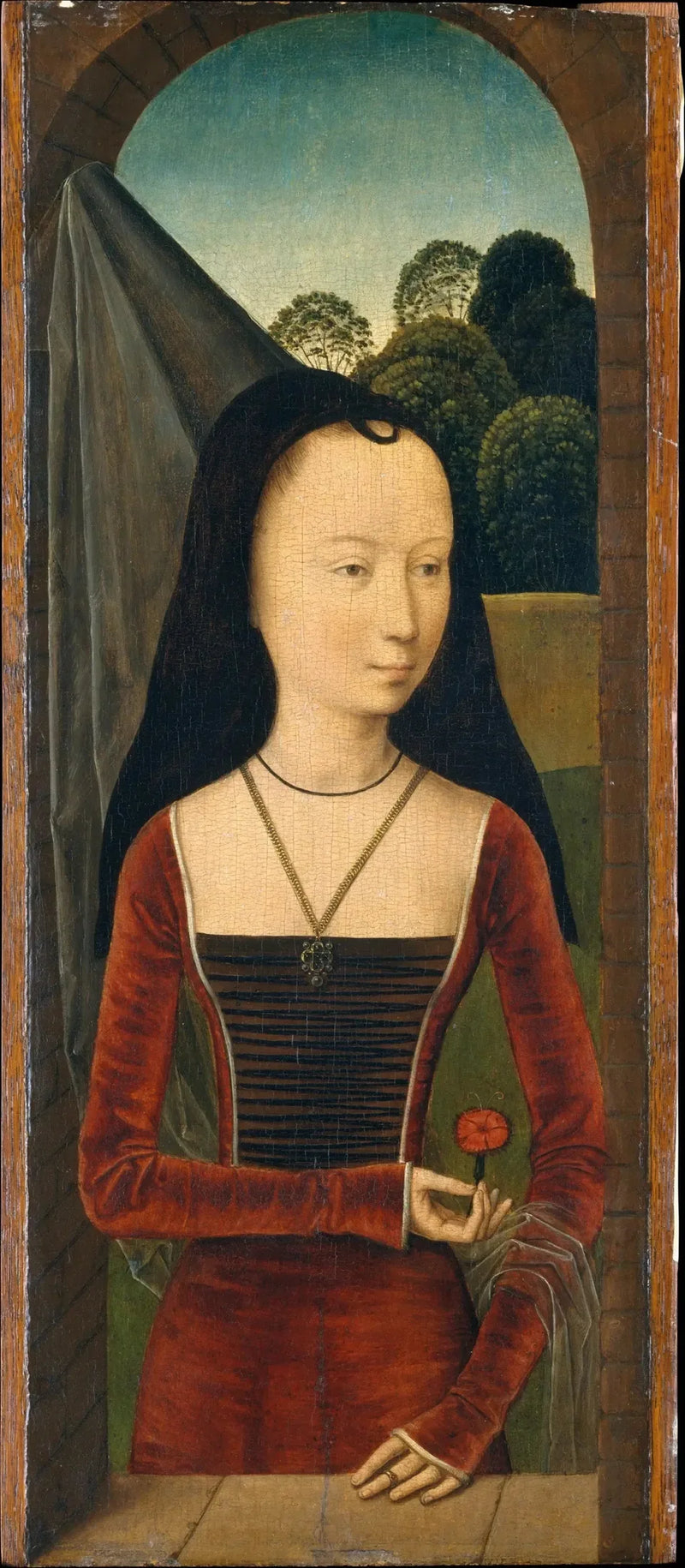 Jovem mulher com uma rosa - Hans Memling