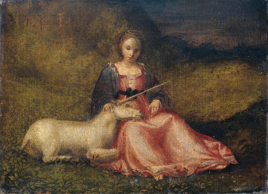 Jovem mulher com uma unicórnio - Giorgione
