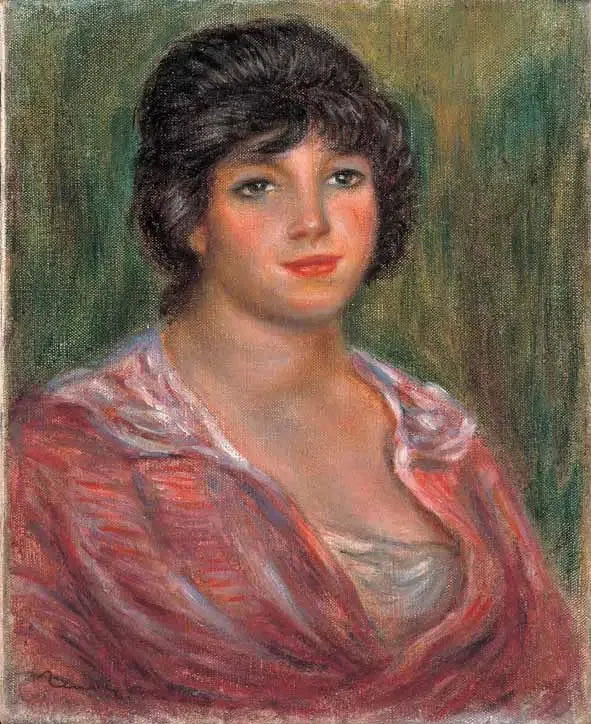 Jovem mulher morena com blusa vermelha (Colonna Romano) - Pierre-Auguste Renoir